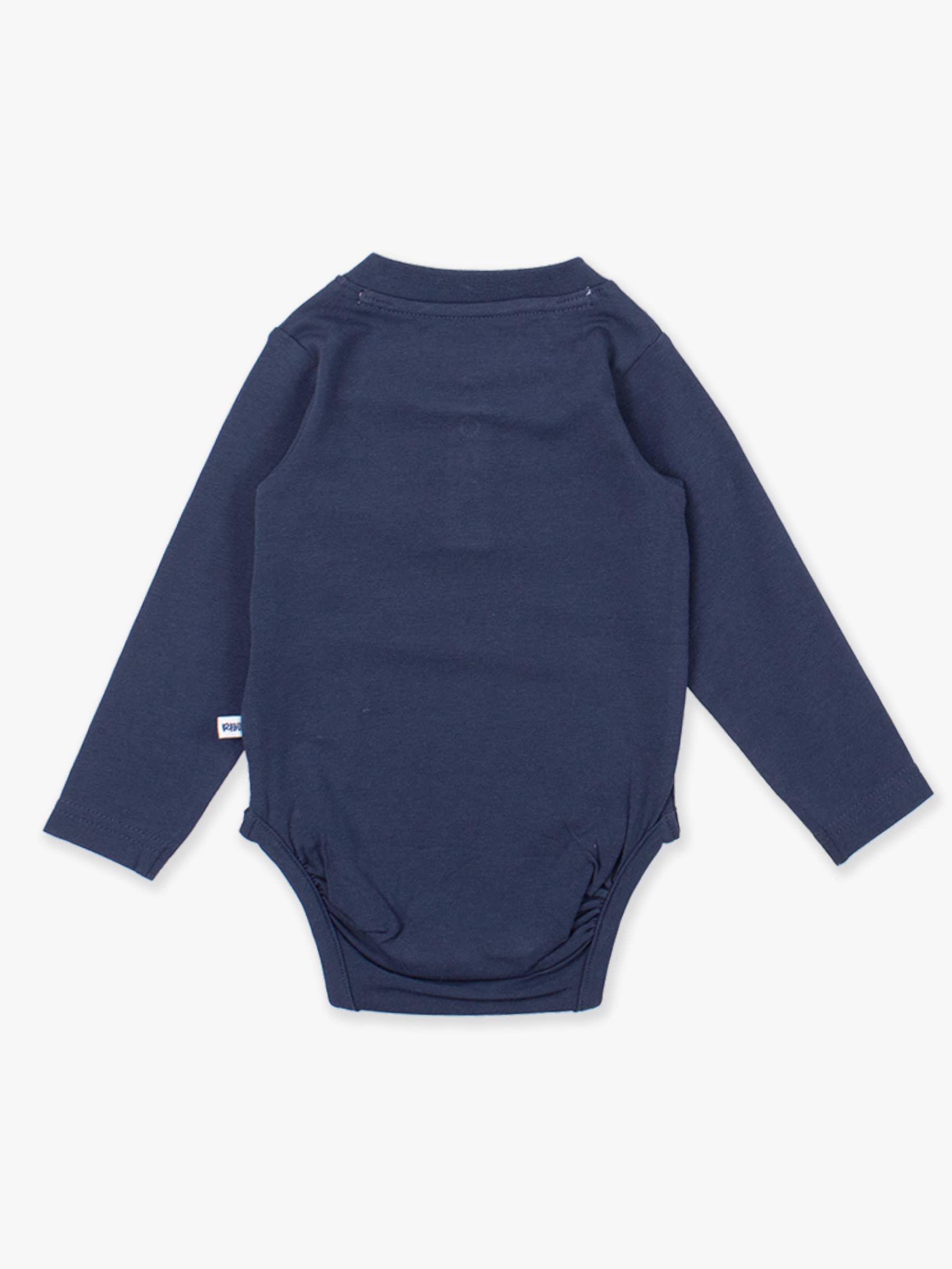 Baby Boys Dark Navy Knit Long Sleeve 2-Button Henley Bodysuit