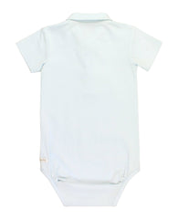 Baby Boys Light Blue Short Sleeve Polo Bodysuit