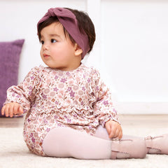 Baby Girl Ruffle Romper – Bamboo Floral Bodysuit One Piece
