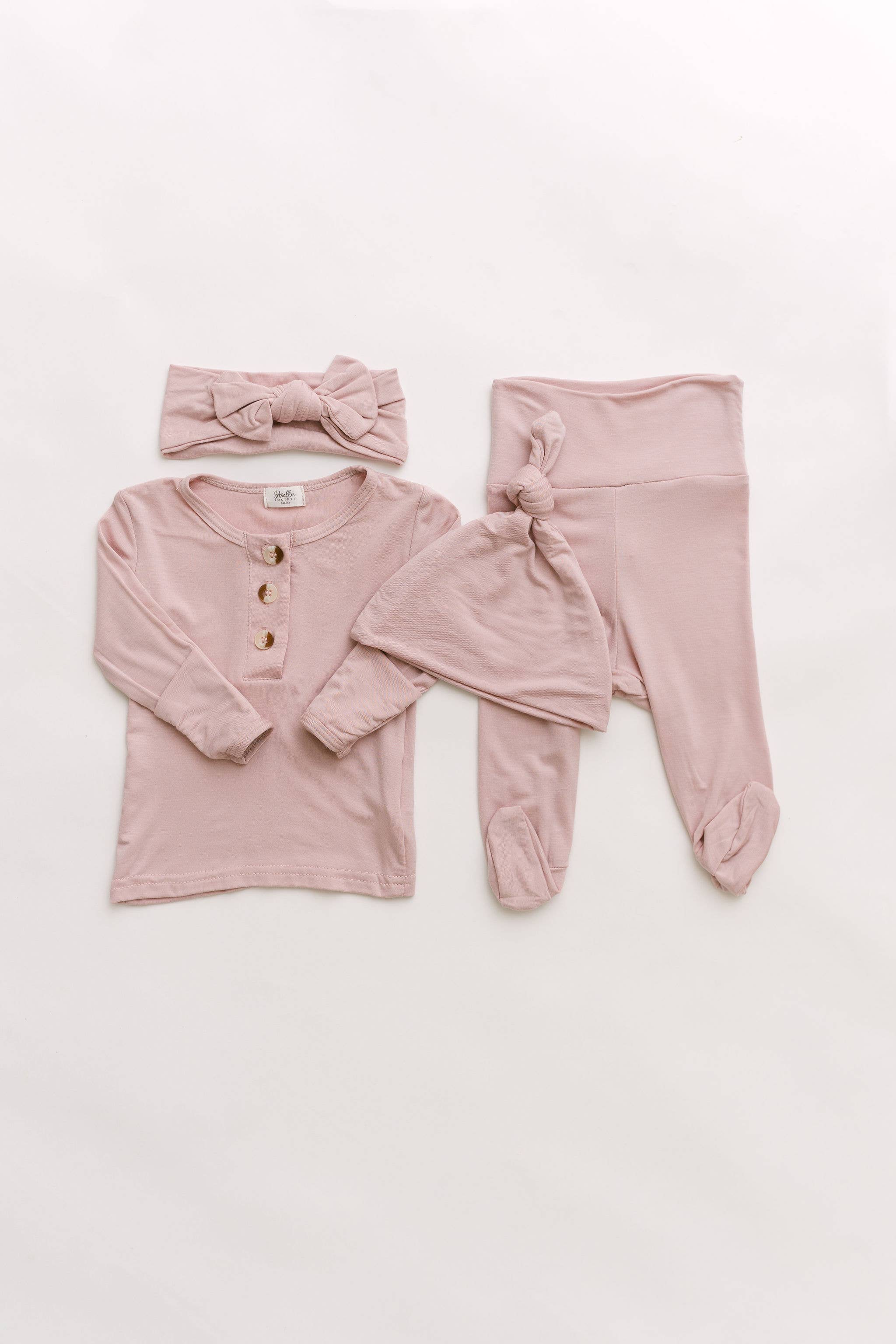 Bamboo Top & Bottom 2PC see Baby Outfit - Dusty Rose