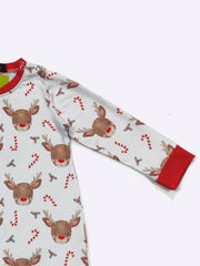 Candy Cane Reindeer Boy Romper