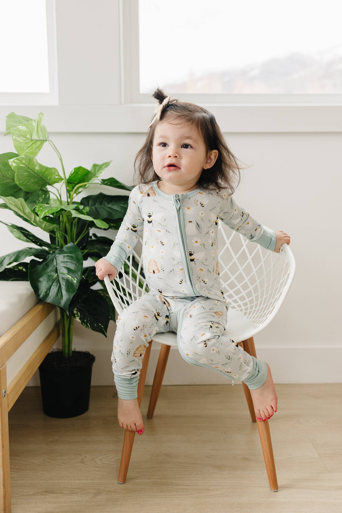 Sweet As Can Bee Bamboo Zippy Romper Baby Pajamas Spring PJs