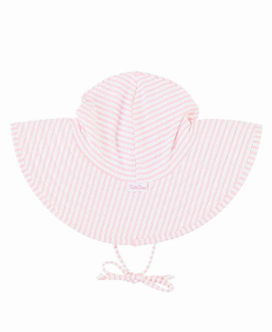 Girls Pink Seersucker Swim Hat UPF 50+