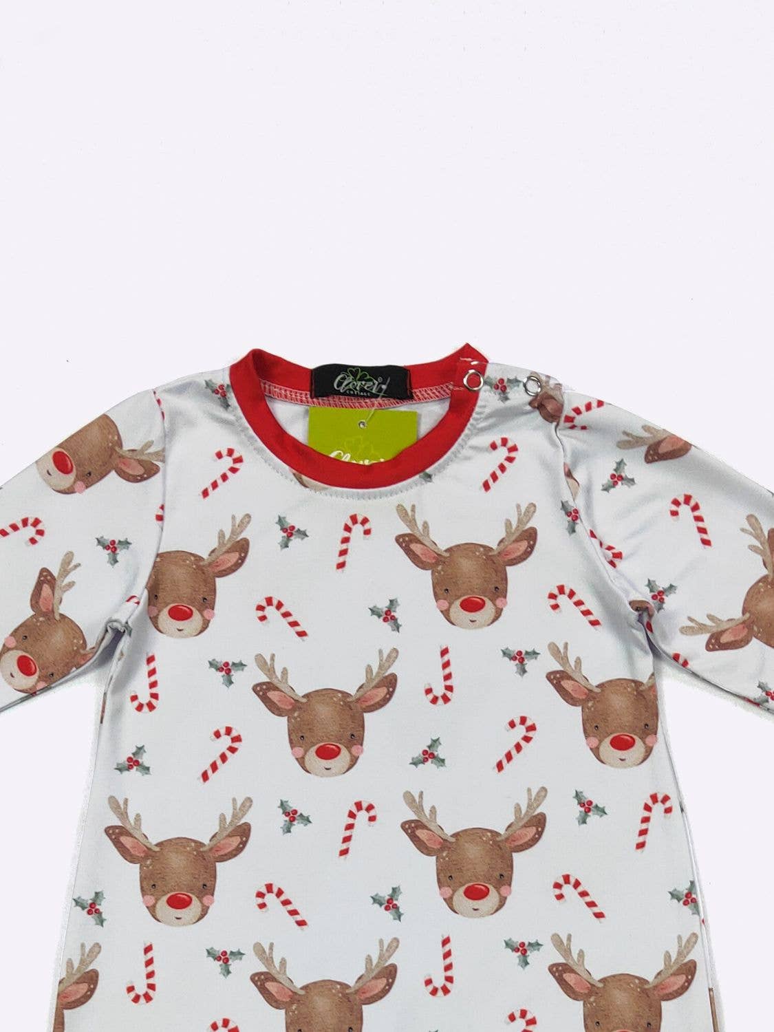 Candy Cane Reindeer Boy Romper