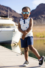 Baby - Kid Henley Tank + Pocket Short Set_Anchor Down 100% Organic Cotton