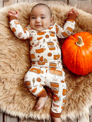 Bamboo Long Sleeve 2-Piece Set, Pumpkin Spice Latte