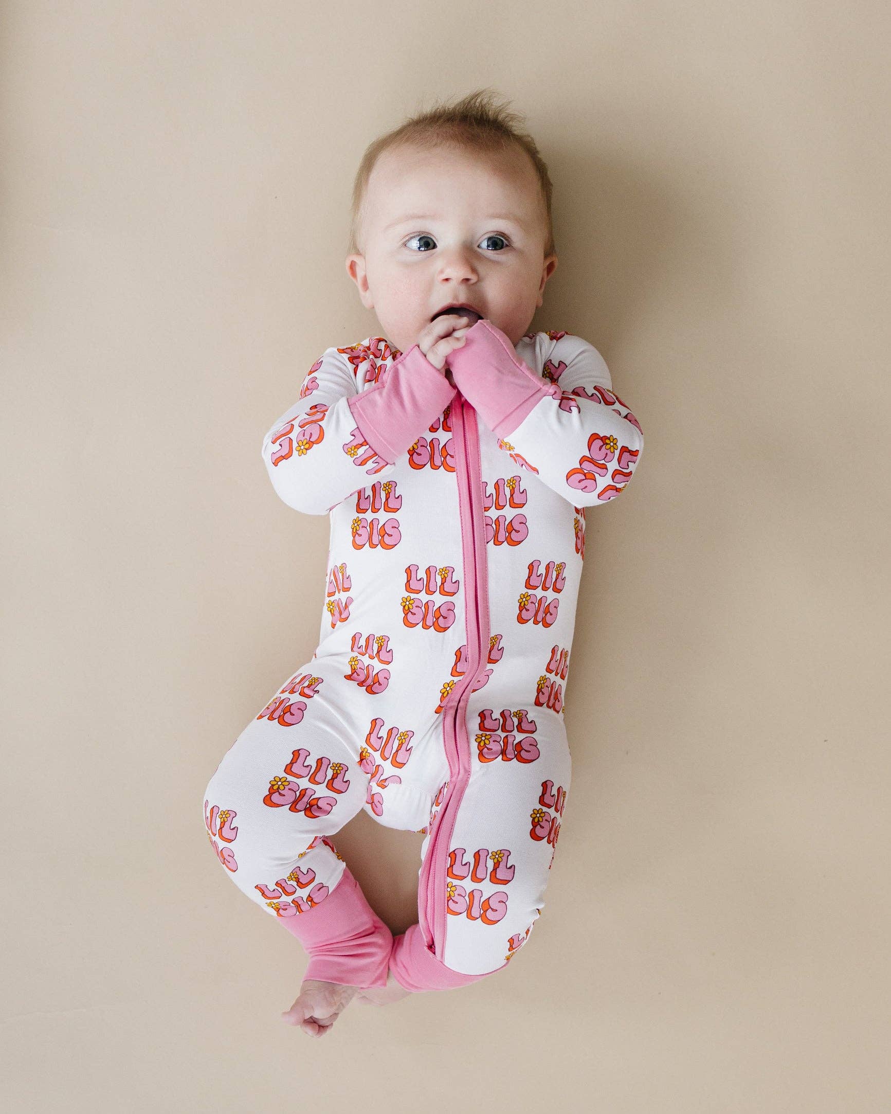 Bamboo Baby Girl Zip Romper | Lil Sis