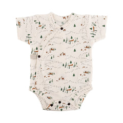 100% Organic Short bodysuit | into the woods