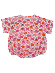 Bamboo T-Shirt Bubble, Pumpkin Checkerboard Pink
