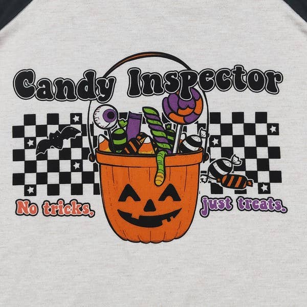 Candy Inspector Boy Raglan Halloween