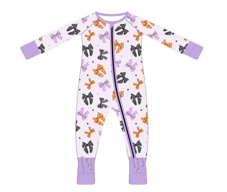 Halloween Bow Bamboo Onesie