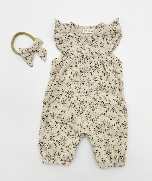 Wheat Floral Jennifer + Bow