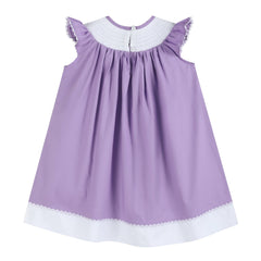 Purple Easter Bunny Smocked Bishop Dress