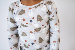 Organic Cotton Baby Toddler Winter Holiday Snowman Pajamas