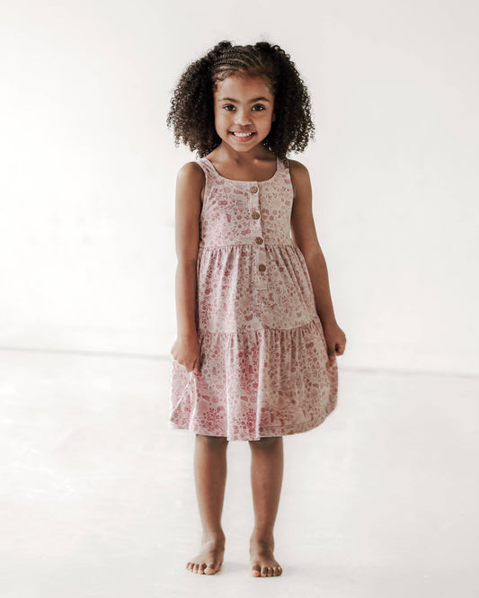 Tiered Tank Dress- Birds and Butterflies 100% Cotton