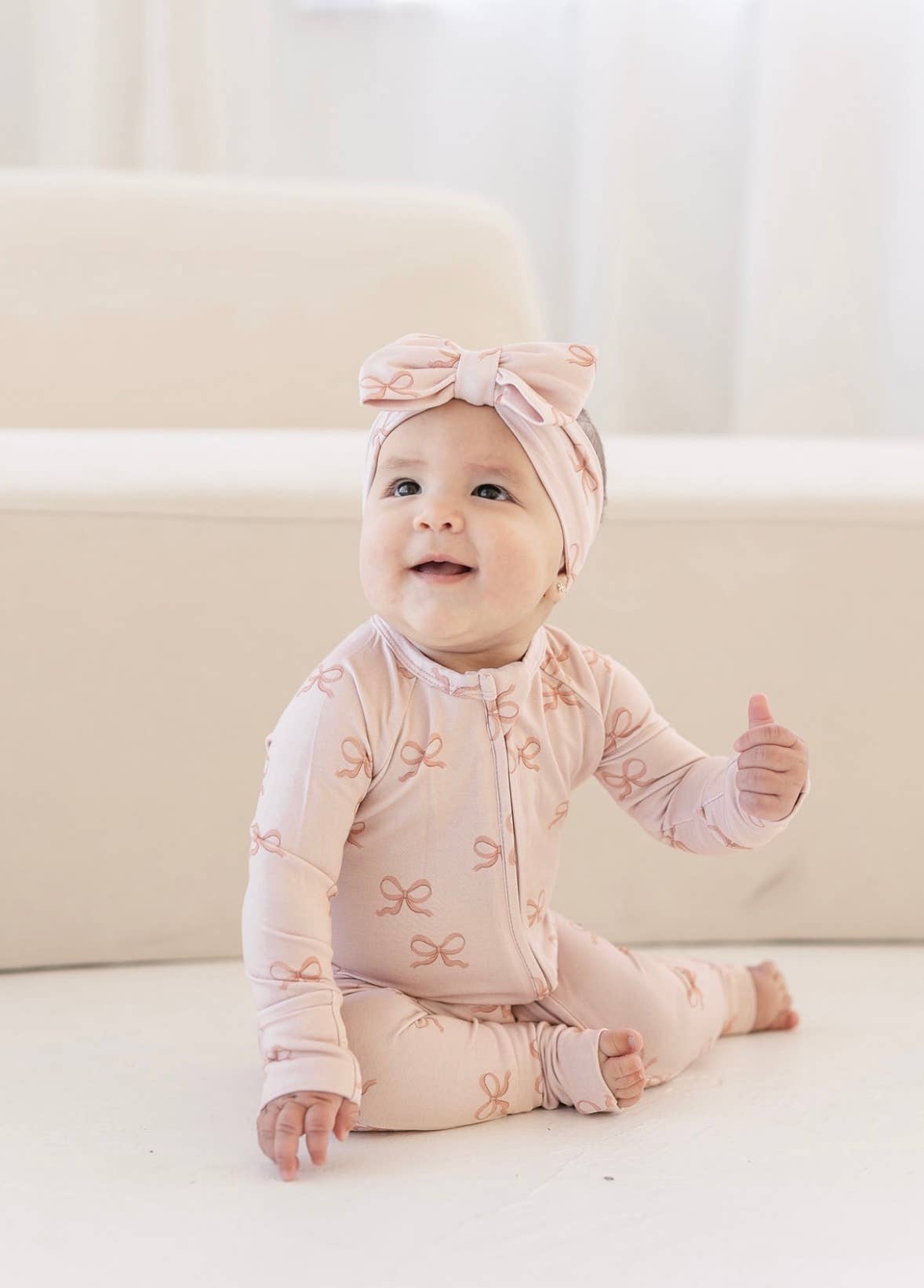 Bows | Bamboo Zip Pajamas