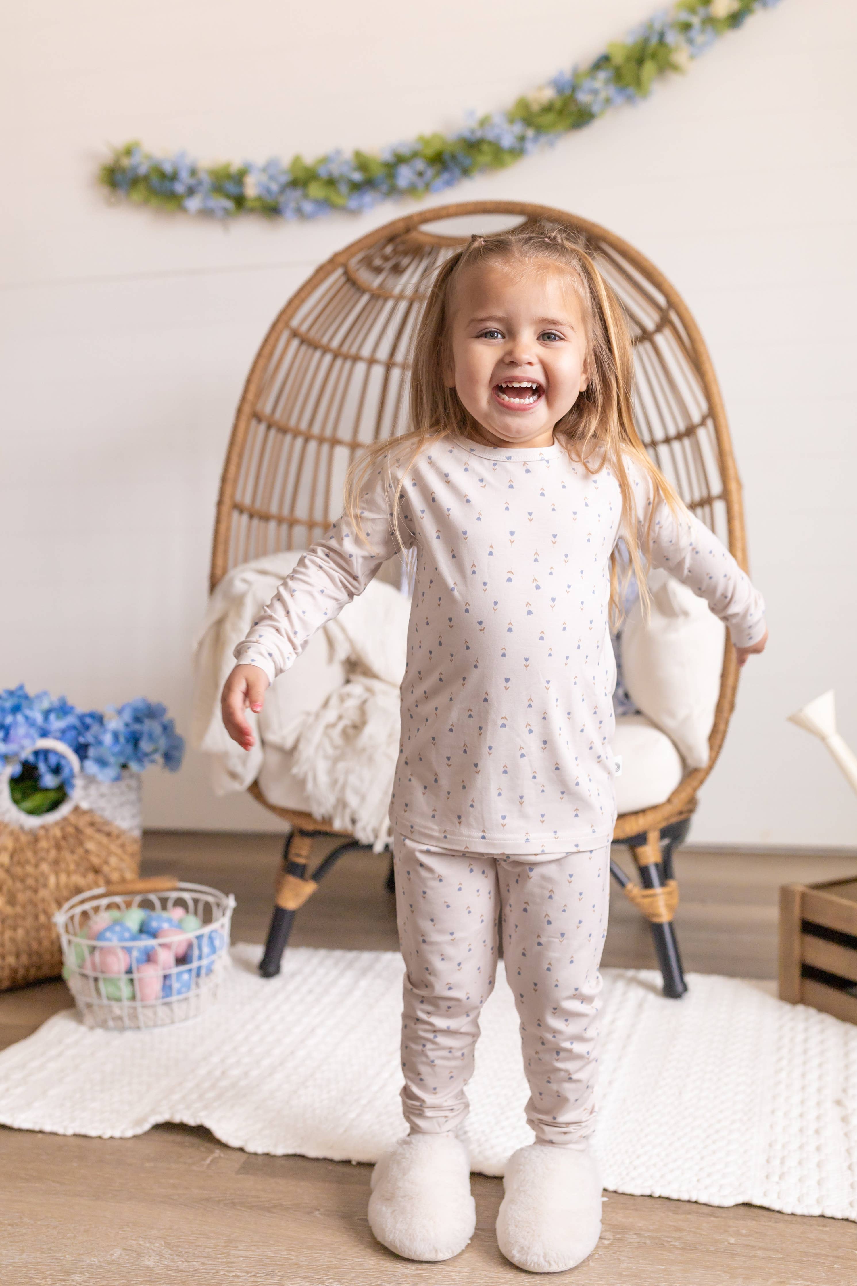 Tiny Tulips 2pc Bamboo Pajama Set