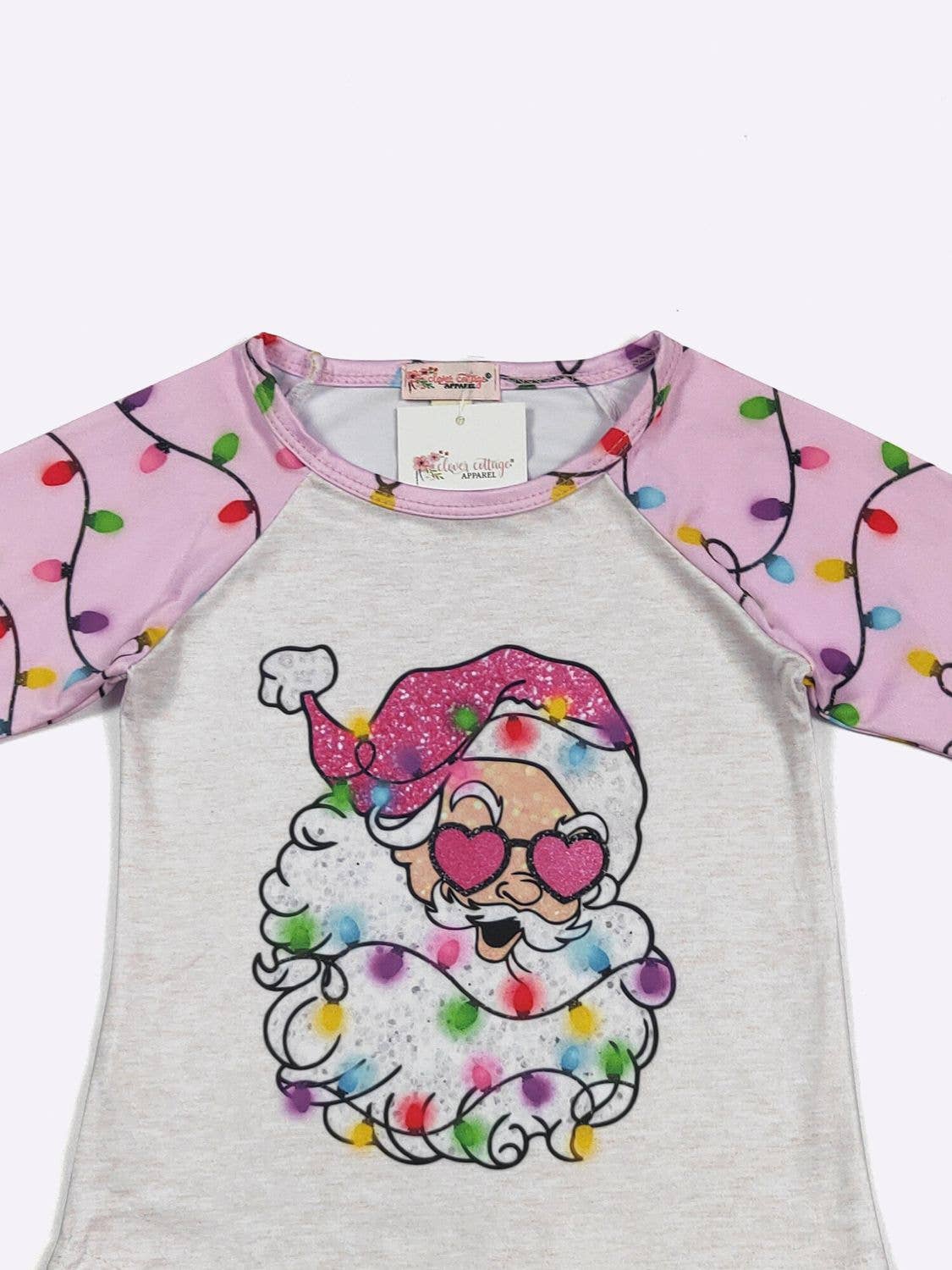 Santa Lights Girls Raglan