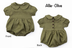 Baby Girl Linen Romper Short sleeve| Allie