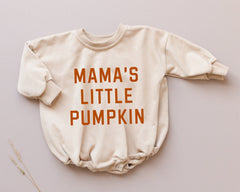 Mama's Little Pumpkin Fall Baby Sweatshirt Romper Bubble Boy