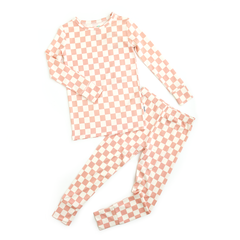 Saylor Pink Checks TWO PIECE - NO BUTTON Bamboo Kids Lounge