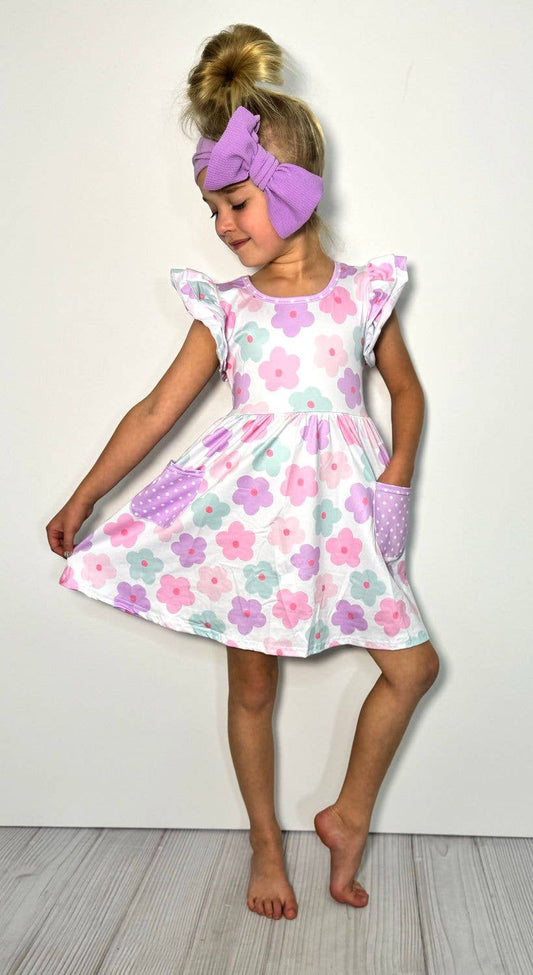 Purple Daisy Girls Dress